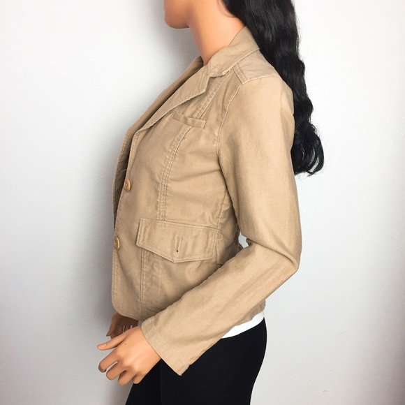GAP Beige Corduroy Buttoned Blazer Jacket - Picture 3 of 7